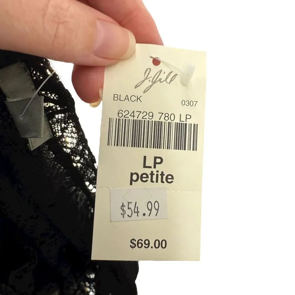 Vintage J. Jill Lace Cardigan Large Petite Black Sheer Ruffle Long Sleeve Boho - Picture 10 of 12